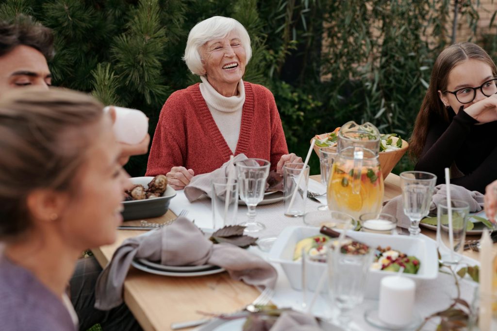 Happy family eating a nutricious meal after Dietitian consultation